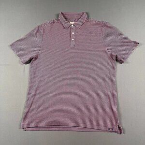 Faherty Shirt Mens Extra Large Polo Pink Striped Stretch Logo Classic Outdoor